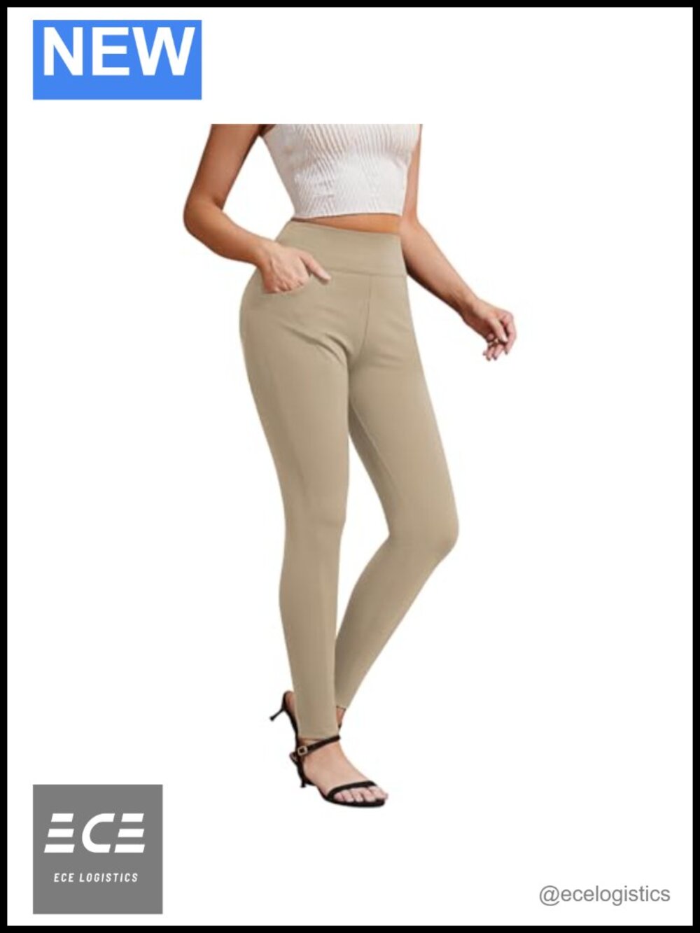 Women's High Waist Skinny Dress Pants Slim Fit Pull On with Pockets